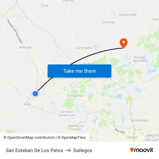 San Esteban De Los Patos to Gallegos map