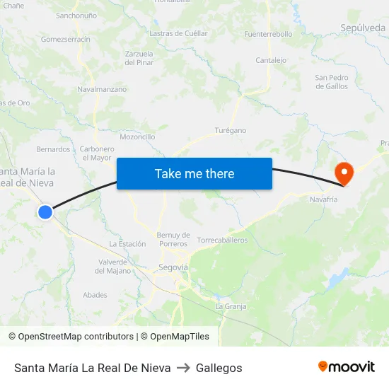 Santa María La Real De Nieva to Gallegos map