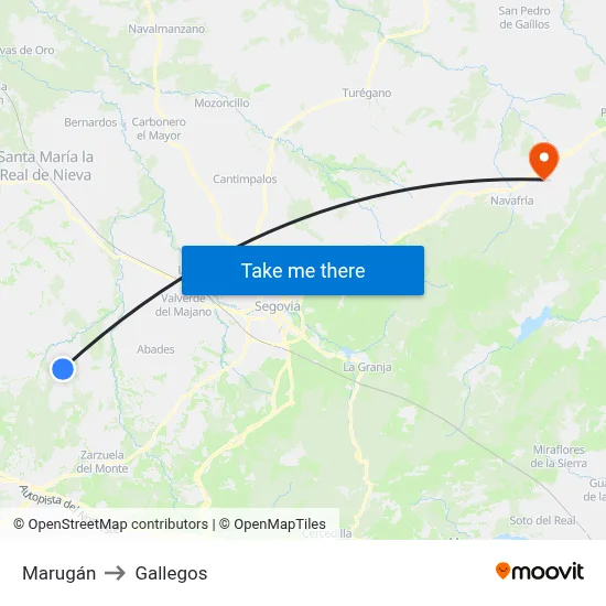 Marugán to Gallegos map