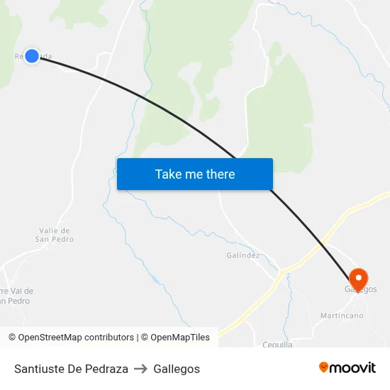 Santiuste De Pedraza to Gallegos map