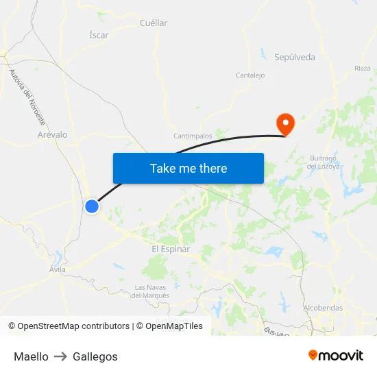 Maello to Gallegos map