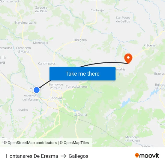 Hontanares De Eresma to Gallegos map