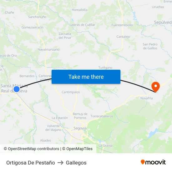 Ortigosa De Pestaño to Gallegos map