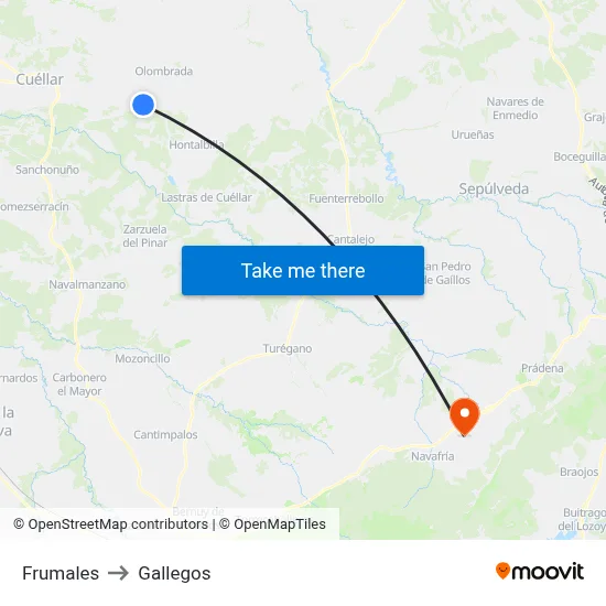 Frumales to Gallegos map