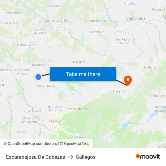 Escarabajosa De Cabezas to Gallegos map