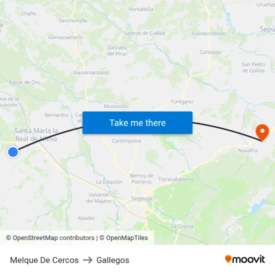 Melque De Cercos to Gallegos map