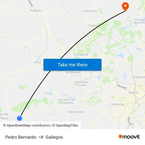 Pedro Bernardo to Gallegos map