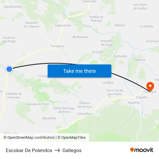 Escobar De Polendos to Gallegos map
