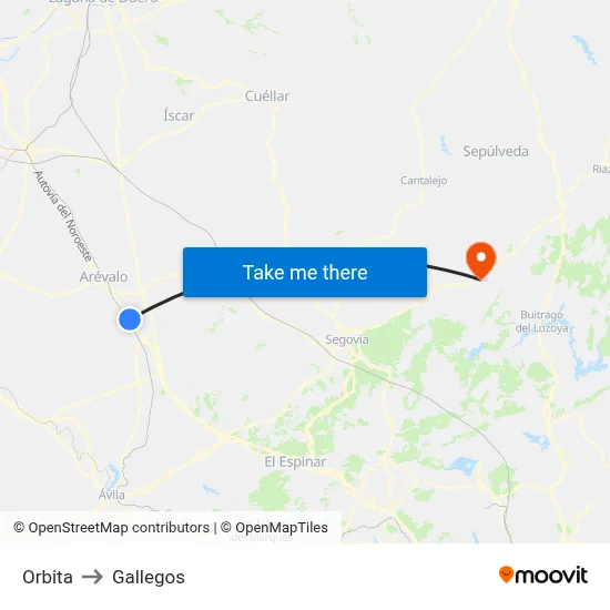 Orbita to Gallegos map