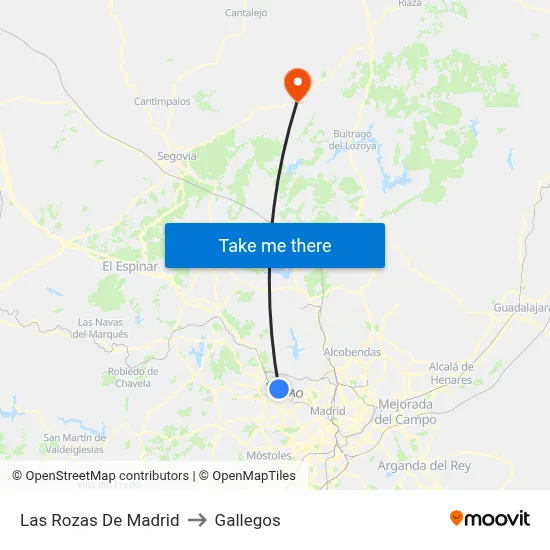 Las Rozas De Madrid to Gallegos map