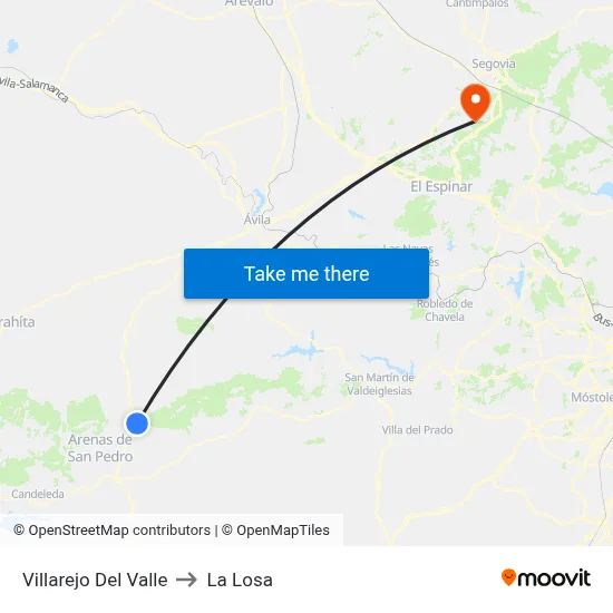 Villarejo Del Valle to La Losa map