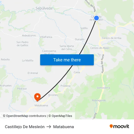Castillejo De Mesleón to Matabuena map
