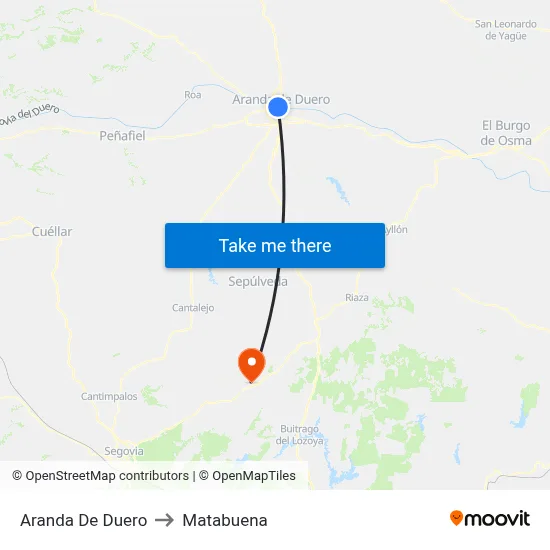 Aranda De Duero to Matabuena map
