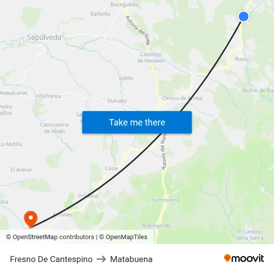 Fresno De Cantespino to Matabuena map