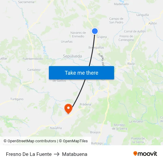 Fresno De La Fuente to Matabuena map