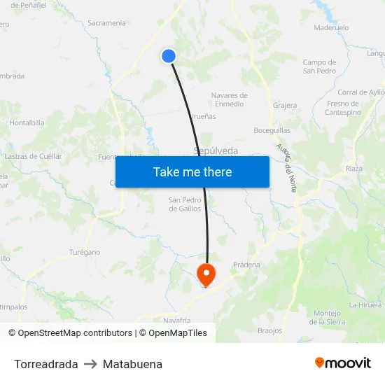 Torreadrada to Matabuena map