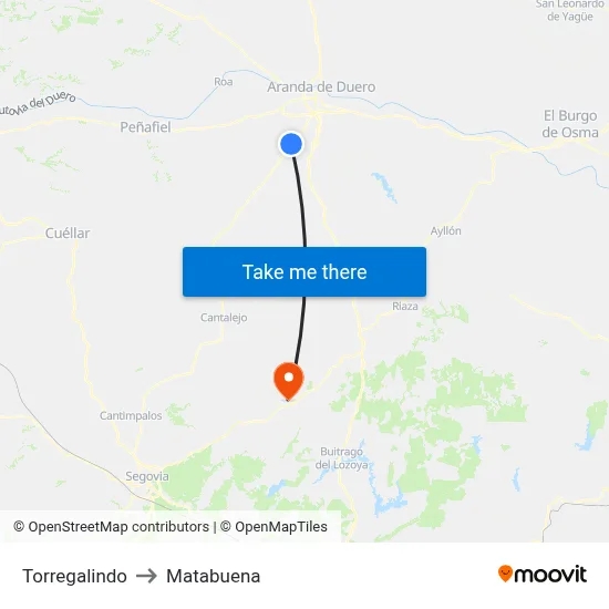 Torregalindo to Matabuena map