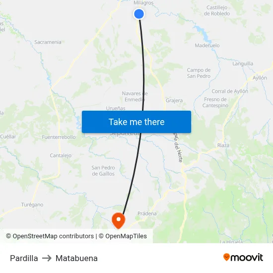 Pardilla to Matabuena map