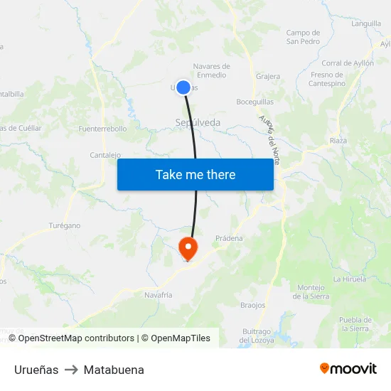 Urueñas to Matabuena map