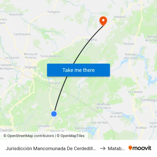 Jurisdicción Mancomunada De Cerdedilla Y Navacerrada to Matabuena map