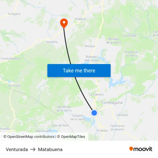 Venturada to Matabuena map