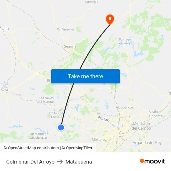 Colmenar Del Arroyo to Matabuena map