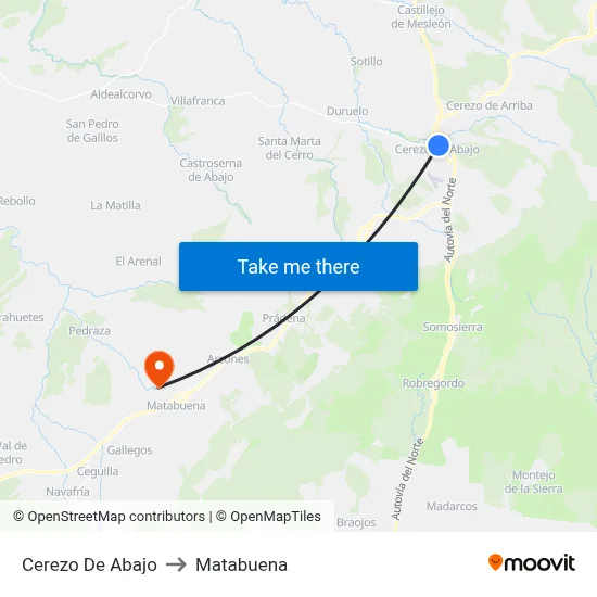 Cerezo De Abajo to Matabuena map