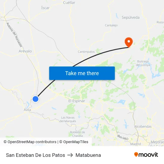 San Esteban De Los Patos to Matabuena map