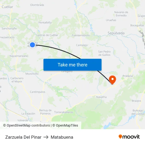 Zarzuela Del Pinar to Matabuena map