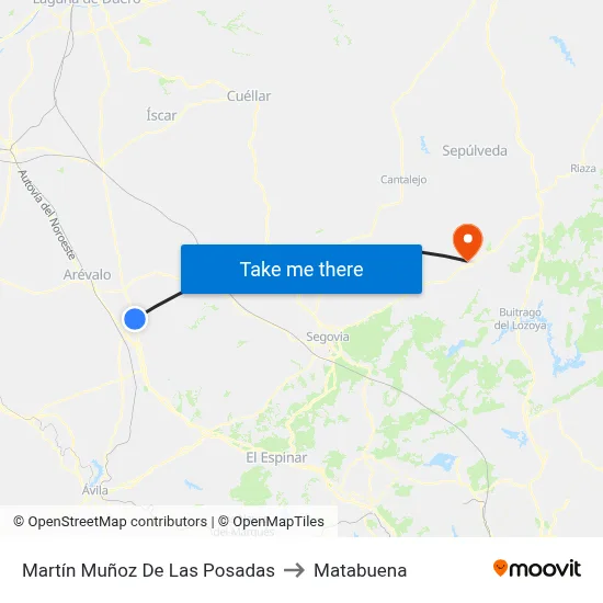 Martín Muñoz De Las Posadas to Matabuena map