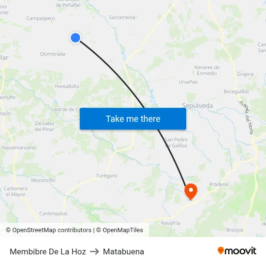 Membibre De La Hoz to Matabuena map