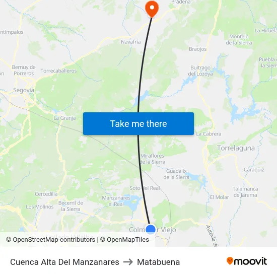 Cuenca Alta Del Manzanares to Matabuena map