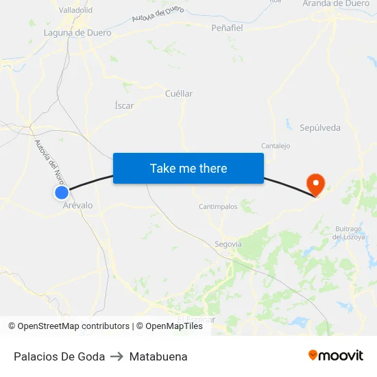 Palacios De Goda to Matabuena map
