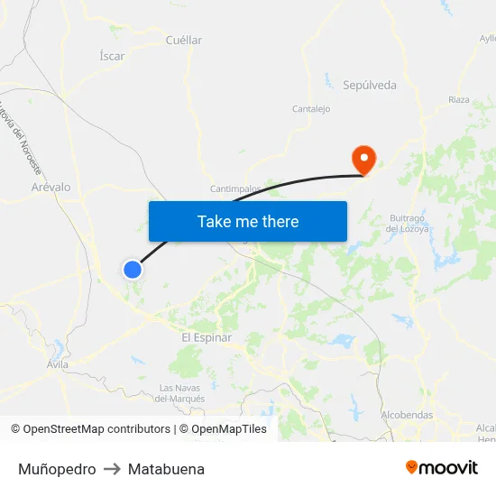 Muñopedro to Matabuena map