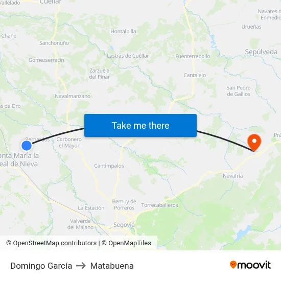 Domingo García to Matabuena map