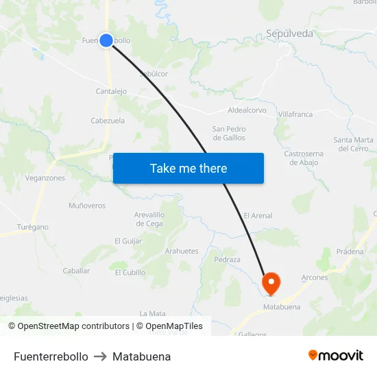 Fuenterrebollo to Matabuena map