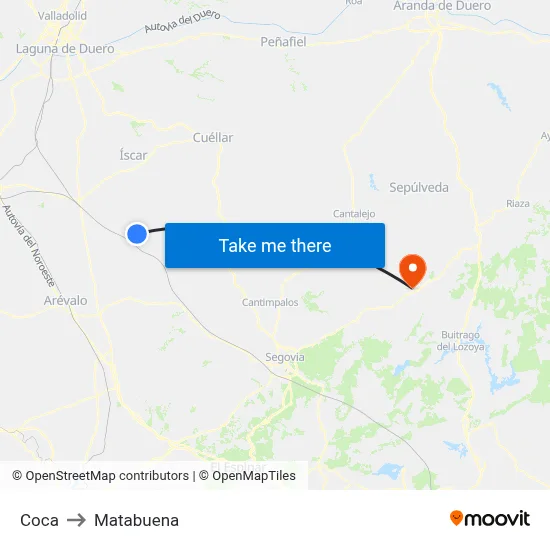 Coca to Matabuena map
