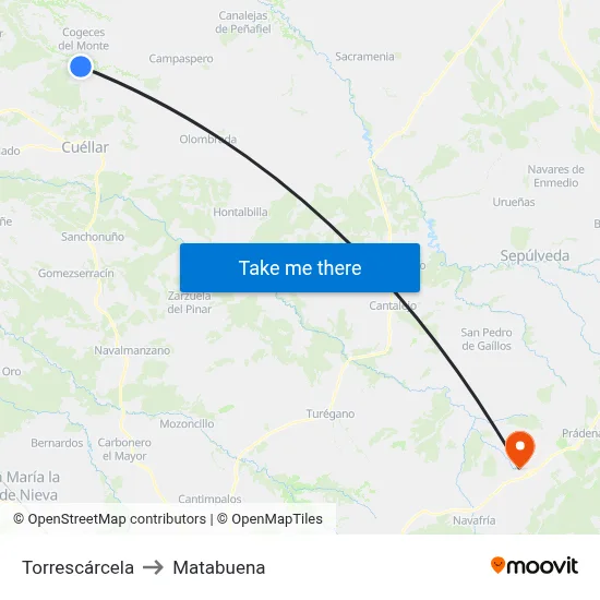 Torrescárcela to Matabuena map
