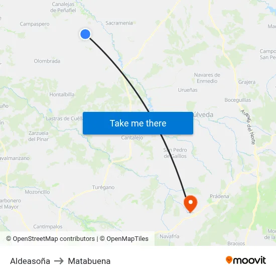 Aldeasoña to Matabuena map