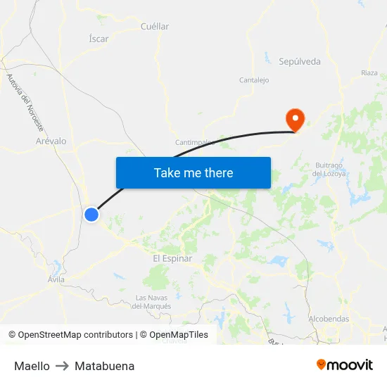 Maello to Matabuena map