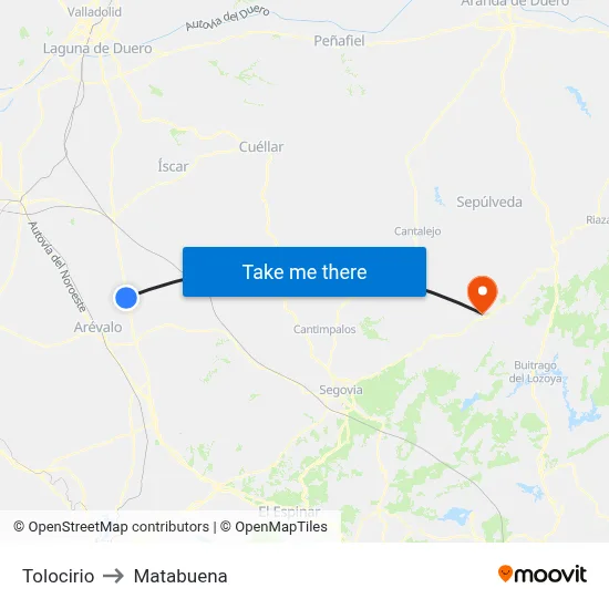 Tolocirio to Matabuena map