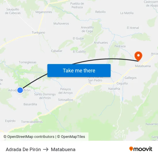Adrada De Pirón to Matabuena map