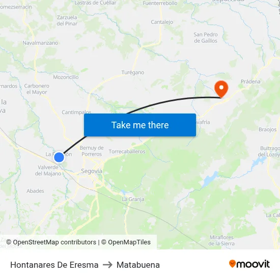 Hontanares De Eresma to Matabuena map