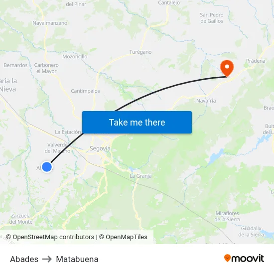 Abades to Matabuena map