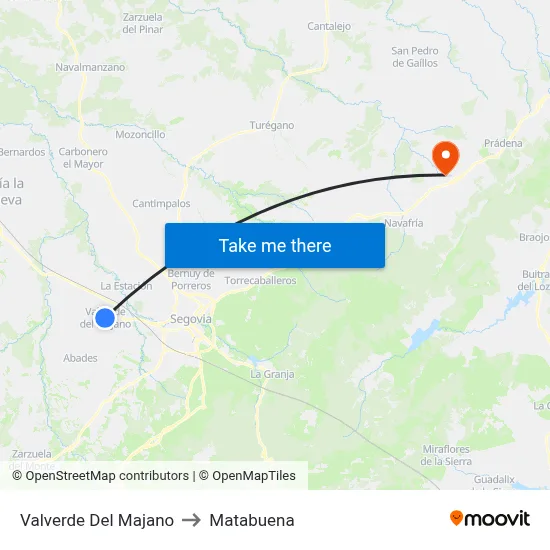 Valverde Del Majano to Matabuena map