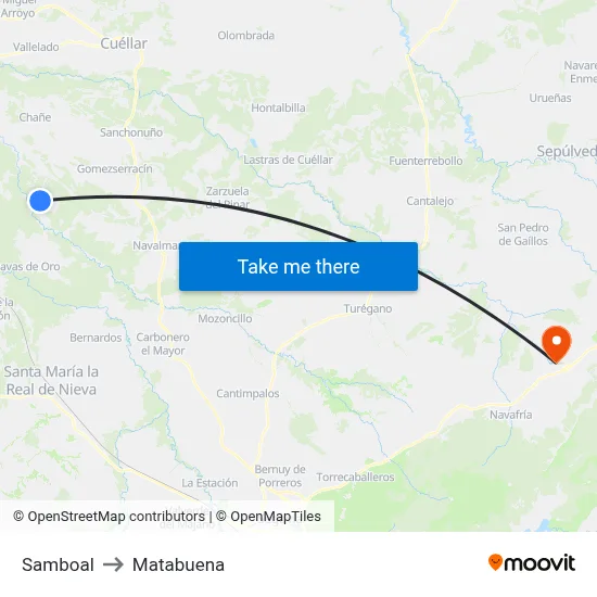 Samboal to Matabuena map