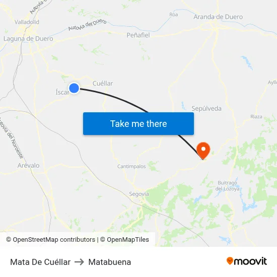 Mata De Cuéllar to Matabuena map