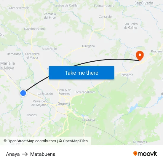 Anaya to Matabuena map