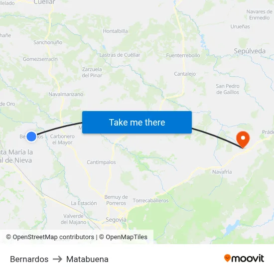 Bernardos to Matabuena map