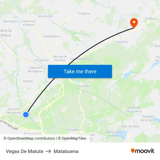 Vegas De Matute to Matabuena map